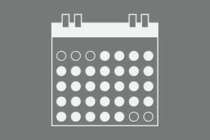 Simple calendar with dot signs of white color on dark background illustration vector