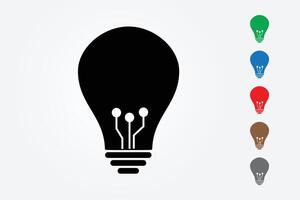 Light bulb using many color on white background illustration to mean new idea in technology vector
