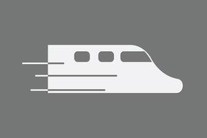 Speedy train running fast logo using white color on dark background for railway industry vector