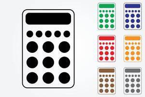 Calculator with circles for business using colors on white background illustration vector