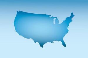 Blue USA map ice with dark and light effect on light background illustration vector