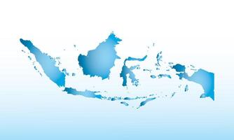 Blue Indonesia map ice with dark and light effect on light background illustration vector