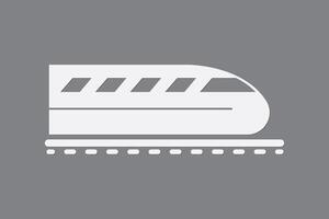 Bullet train on rail road over black background to mean speedy delivery system vector