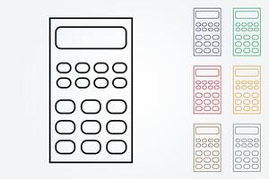 Calculator with black lines on white background for finance illustration vector