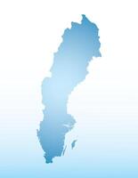 Blue Sweden map ice with dark and light effect on light background illustration vector