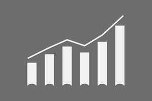 Growth diagram indicating success in business on dark background illustration vector