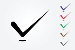 Correct symbol with many colors on white background for approval sign in business and education vector