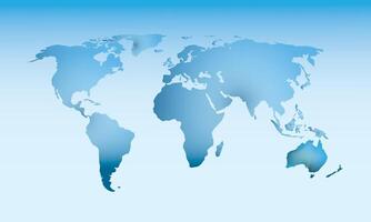 Blue World map ice with dark and light effect on light background illustration vector