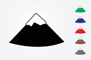 Mountain icon with icy peak using many color for adventure on white background illustration vector