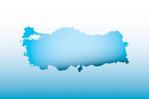 Blue Turkey map ice with dark and light effect on light background illustration vector