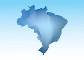 Blue Brazil map ice with dark and light effect on light background illustration vector