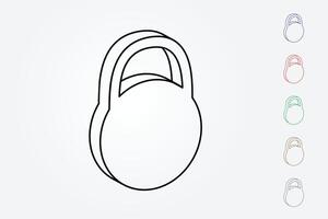 Colorful round padlocks with smooth lines on white background illustration vector
