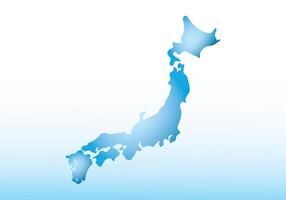 Blue Japan map ice with dark and light effect on light background illustration vector