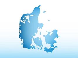 Blue Denmark map ice with dark and light effect on light background illustration vector