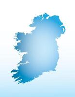 Blue Ireland map ice with dark and light effect on light background illustration vector
