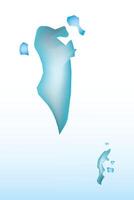 Blue Bahrain map ice with dark and light effect on light background illustration vector