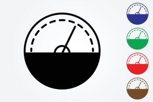 Traditional speedometer logo using many colors with circular design on white background illustration vector