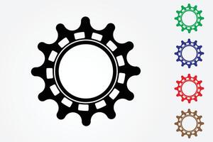 Gears of machine with different colors for industry on light background illustration vector