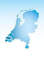 Blue Netherlands map ice with dark and light effect on light background illustration vector