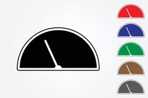 A set of colorful speedometers with simple design on white background illustration vector