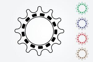 Set of cogwheels of different colors for business on white background illustration vector