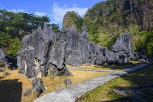 View of the rock garden at the Indonesian Leang-leang Tourism Park photo