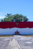 Indonesian National Heroes Park with flag texture walls photo