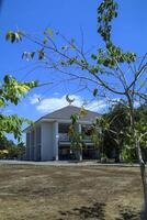 A photo view of a modern mosque is suitable for the background