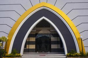 Artistic photo of a mosque wall which has the impression of Islamic religious symbols