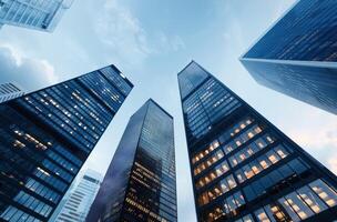 Skyscrapers Reaching for the Sky in Urban Landscape During Daytime photo