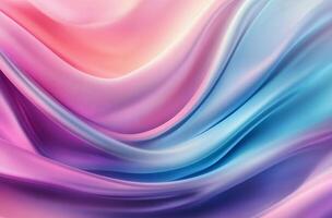 Soft pink and blue silk fabric draped in gentle waves in natural light photo