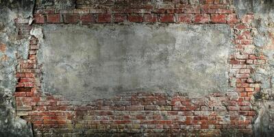 This wall features a textured brick design with a central blank area, ideal for inserting custom text or graphics, serving as a perfect backdrop for enhancing your creative projects photo