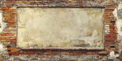 Imagine a rustic wall with weathered bricks, ideal for showcasing your unique content, messages, or creative captions, customized to meet your specific needs in a visually appealing way photo