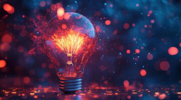 This vibrant digital light bulb showcases a captivating blend of creativity and technology, featuring a colorful display that captures attention and encourages viewers to explore further photo