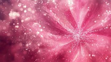 A mesmerizing and captivating pink abstract flower design featuring sparkling effects and gentle, soft light photo