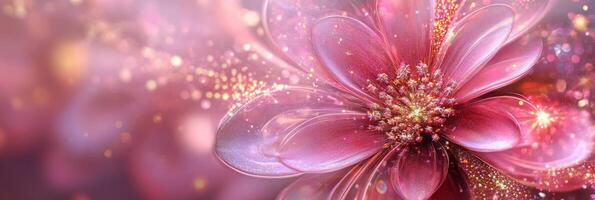 This is an elegantly crafted, dreamy floral design that features soft pink hues complemented by shimmering details photo