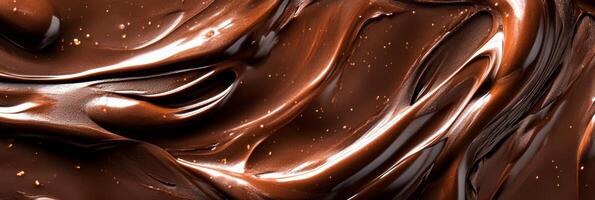 This visually appealing image showcases a silky melted chocolate swirl, emphasizing its rich texture, making it an irresistible addition to various delectable desserts and confections photo