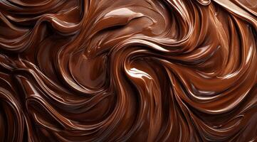 This delightful melted chocolate swirl texture is perfect for creating stunning food designs, captivating backgrounds, and visually appealing culinary presentations that impress anyone photo