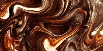 A mesmerizing and captivating melted chocolate swirl texture design that features a beautiful mix of rich browns and creamy whites, making it perfect for culinary inspiration and artistic designs photo