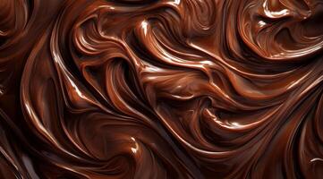 Imagine a rich and glossy texture of melted chocolate swirling gracefully and invitingly, making it absolutely perfect for a wide array of desserts, baking projects, and assorted culinary arts photo