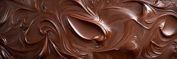 Luxurious melted chocolate transforms into a wonderfully smooth, swirled texture, making it an ideal ingredient for an array of desserts and culinary delights that excite the senses photo