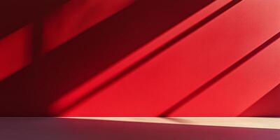 A stunning red wall is casting sharp shadows that evoke a captivating sense of depth and profound emotion photo