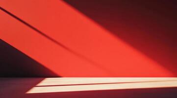 A striking display of intricate shadows on a vivid red wall, showcasing a bold color contrast that captivates photo