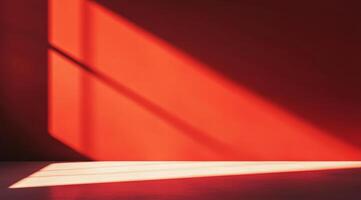 A striking play of deep red light and captivating shadows effectively creates a dramatic and intense effect photo