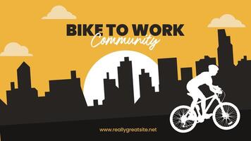 Bike to Work Mobile Facebook Cover template