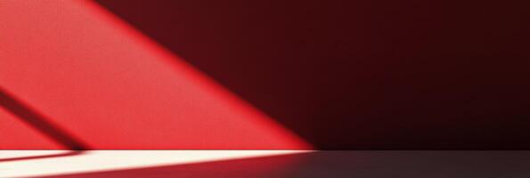 This is a striking composition that features light and shadow against a vibrant red background, ideal for modern design photo