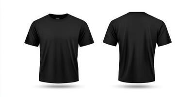 This is a highquality mockup template specifically designed for a blank black tshirt, which clearly showcases both the front and back views. It is perfect for facilitating easy printing design photo
