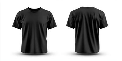 This highquality mockup template effectively showcases a blank black tshirt from both front and back views, making it perfect for printing your custom designs for branding and promotional purposes photo