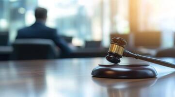 A gavel is a powerful symbol of authority within a courtroom, emphasizing the core values of justice, law, and order photo