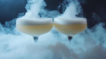 Experience mesmerizing liquid nitrogen cocktails that create a captivating fog atmosphere, making every occasion unforgettable with our stunning and delicious creations for everyone to enjoy photo